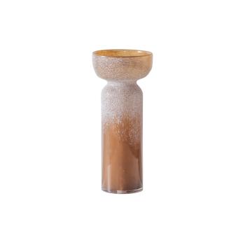 Unequal Vase Glass Brown White