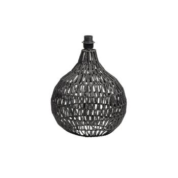 Macy Table Lamp Rattan Look Black