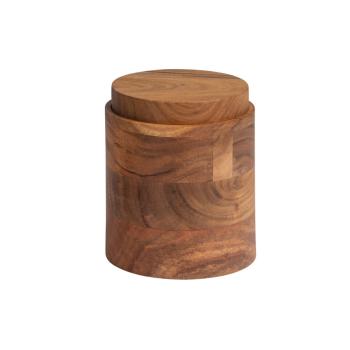 Opal Pot With Lid Acacia Wood Natural 15cm