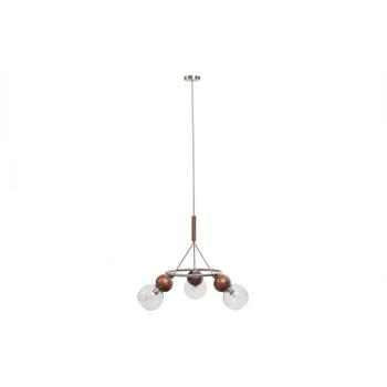 Babble Hanging Lamp 3 Bulbs Glass Walnut